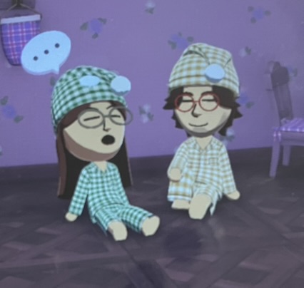 Wife and me, Mii avatars, sleeping